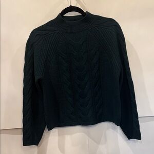 Banana Republic Dark Green Cable Knit Turtleneck Sweater
